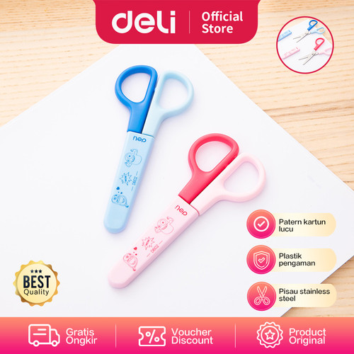 Deli School Scissor / Gunting Kertas Anak Lucu Aman ED60200