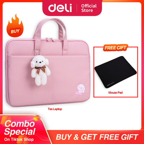 COMBO SUPER HEMAT (Deli Tas Laptop 14inch lucu, Alas mouse)