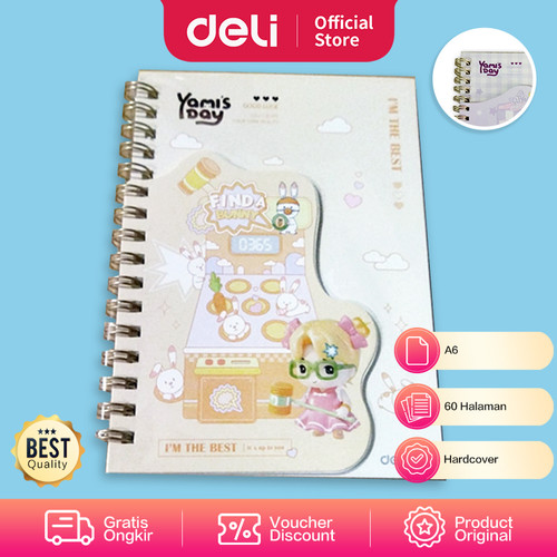 Deli Hard Cover Notebook / Buku Catatan / Planner / Agenda Lucu A6 60