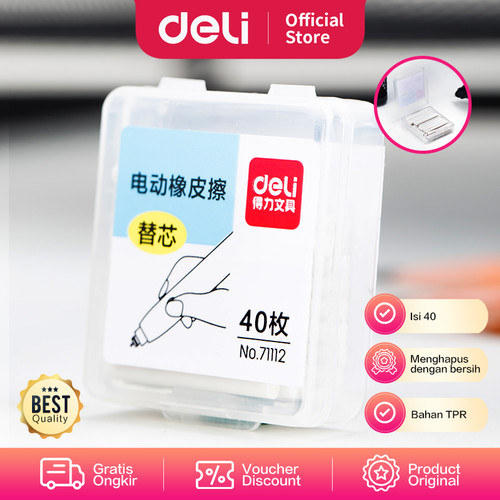 Deli Electric Eraser Refill / Isi Ulang Penghapus 2.5mm Isi 40 71112