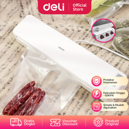 Deli Vacuum Sealer / Vakum Press Plastik Portable 80 Watt-50KPA W14888