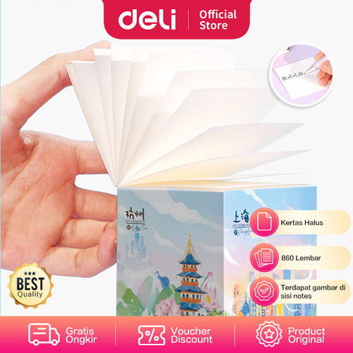 Deli Note Pad / Kertas Memo Reminder 860 Kertas 6.5cm 21765