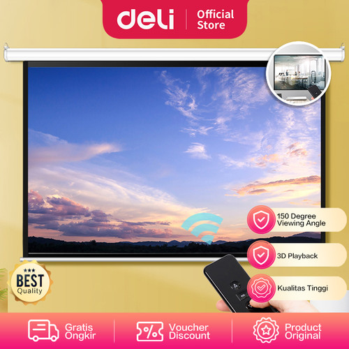 Deli Layar Projektor 100 120 Inch Dengan Remote Control E5044X-EU