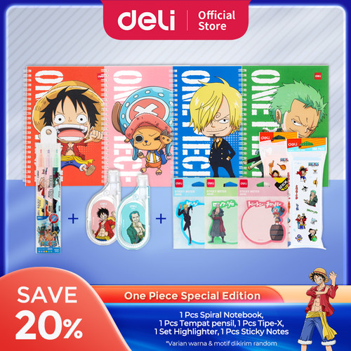 Deli Bundling Package / Paket Alat Tulis Edisi One Piece Item 5in1