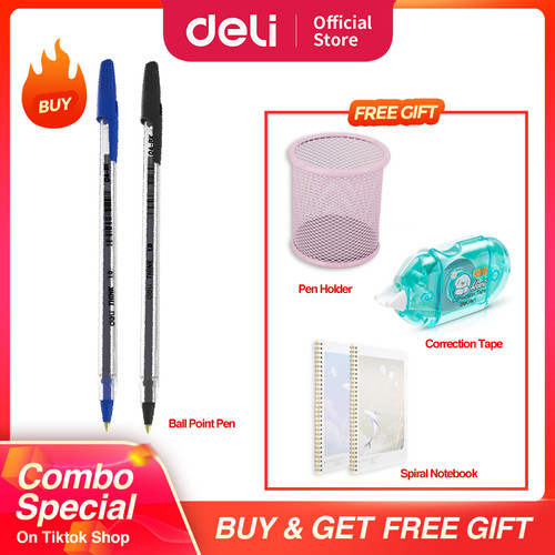 COMBO SUPER HEMAT (Deli Ballpoint Pen / Pulpen Bolpoin)