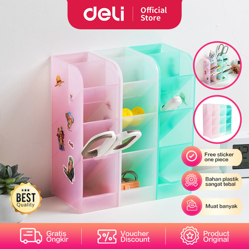 Deli Pen Holder / Rak Alat Tulis Edisi One Piece Free Sticker EZ71