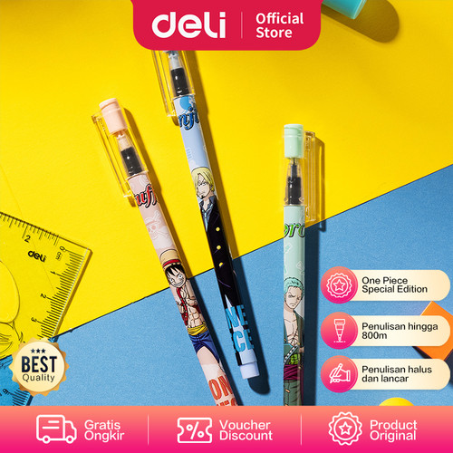 Deli School Gel Pen / Pulpen Gel 0.5mm Edisi One Piece 1pcs CG33-BK