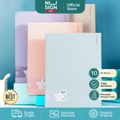 Deli Nusign Display Book A4 40 page Warna Pastel Serbaguna NS195