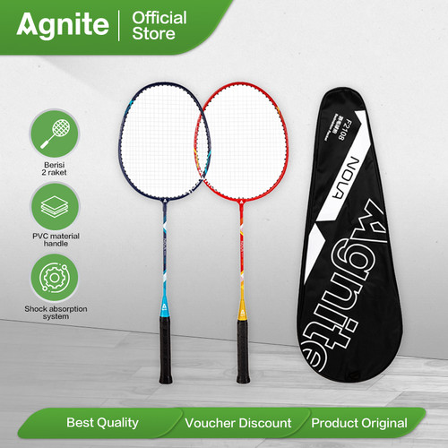 Deli Agnite Badminton Racket/Raket Bulu Tangkis isi2 Senar Nylon F2108