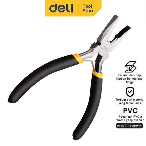 Deli Mini Pliers/Tang Mini 4.5" Warna Hitam Bahan Berkualitas DL103045