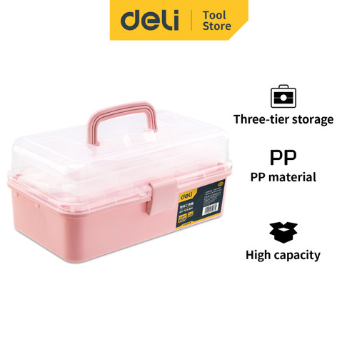 Deli Tool Boxes / Kotak Perkakas 13" Kapasitas Besar DL432013B