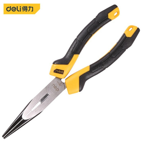 Deli Long Nose Plier / Tang Lancip 8" Chrome PVC Perkakas DL2108Z