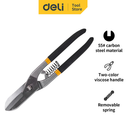 Deli Tin Snips /Gunting Seng 10 inch High-carbon Steel DL4371