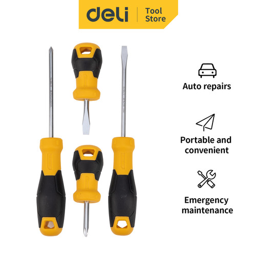 Deli Screwdriver Sets/Set Obeng 4/6 Pcs SUP11 Steel DL350X