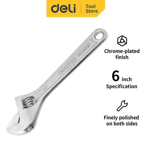 Deli Adjustable Wrench/Kunci Inggris 6/8/10/12inch Carbon Steel DL0XXA