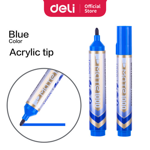 Deli Marker / Spidol Papan Tulis Tinta Tebal Tinta Hitam/Biru EU008