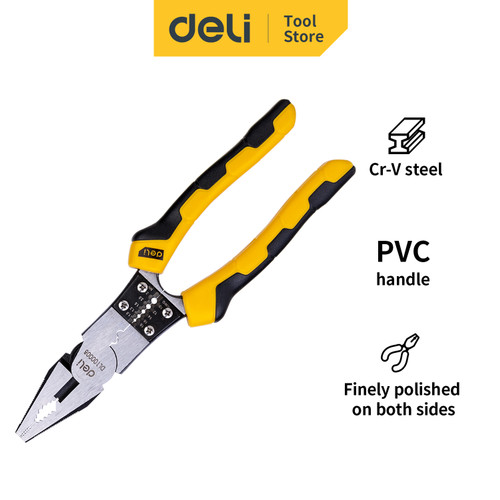 Deli Pliers/Tang Kombinasi Multifungsi 8.5 inch PVC Handle DL100008