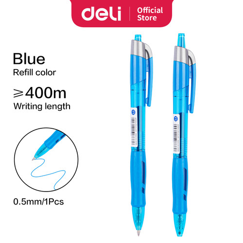 Deli Ultra Smooth Ink Office Gel Pen/Pulpen Gel 0.5mm Tinta Hitam EG08