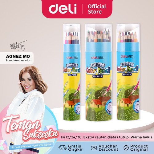 Deli Pensil Warna Youku Warna Cerah Bentuk Heksagonal 36 Warna 7015