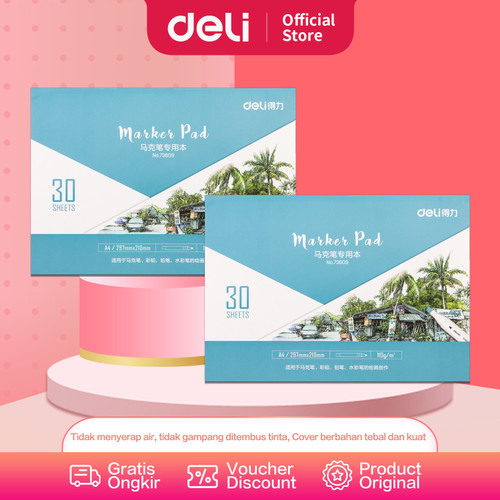 Deli Marker Pad/Drawing Paper/Buku Gambar Untuk Spidol 30Lmbr 73609/10