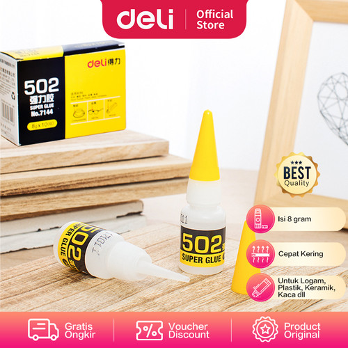 Deli Super Glue Lem super 8g menempel dan merekat kuat 7144