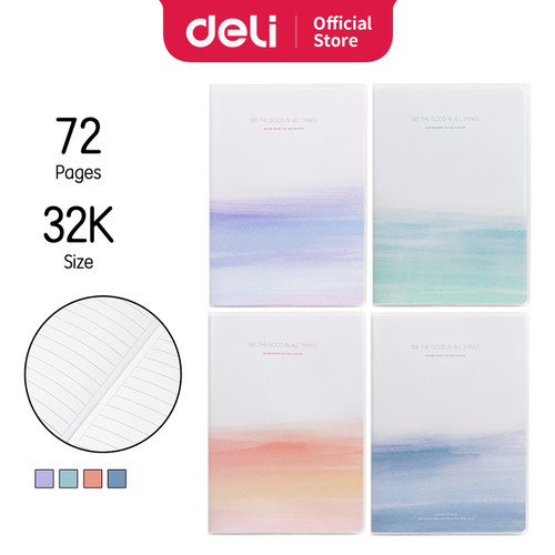 Deli Notebook A5 72 Lembar dengan pinggiran plastik T3272