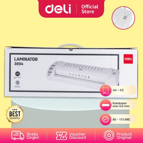 Deli Laminator , Kisaran Laminasi 80-175mic A3 Abu Abu Muda E3894-EU