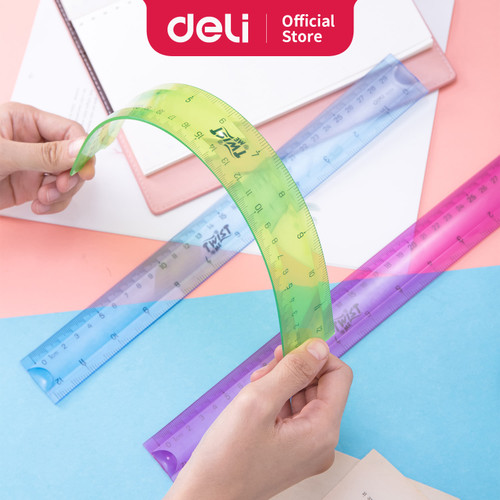 Deli E6209 School Drafting/Penggaris-EcoPVC Flexible Ruler 30cm 3C