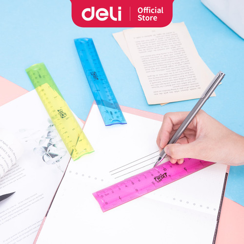 Deli E6208 School Drafting/Penggaris-EcoPVC Flexible Ruler 20cm 3C