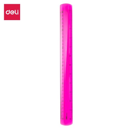 Deli EG00302 Penggaris-PS Ruler Easy-grab 30cm Translucent 3C