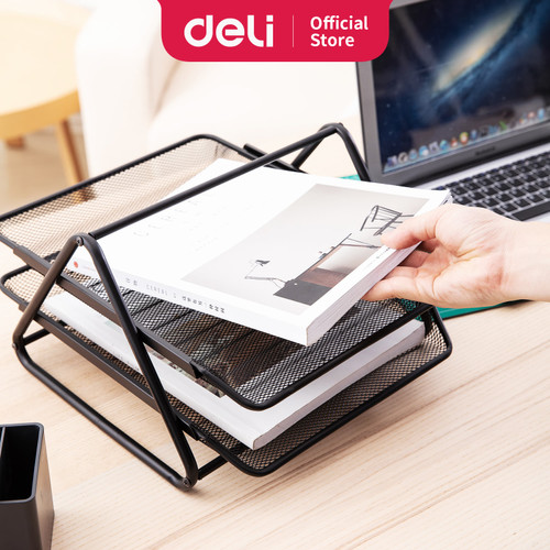 Deli E9183 File Tray/Tray Dokumen-2-tier Mesh File Tray