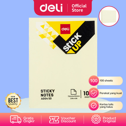 Deli EA00453 Memo tempel - Sticky Notes 76×101mm 3''×4'' 100 sheet