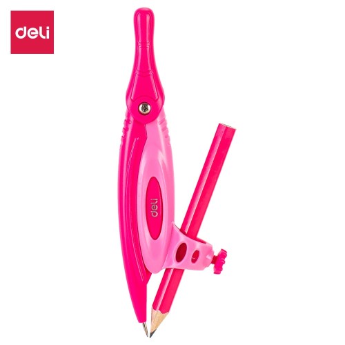 Deli EG20102 Jangka&Pensil -Plastic Compass w/pencil 2pcs 2C-Pink