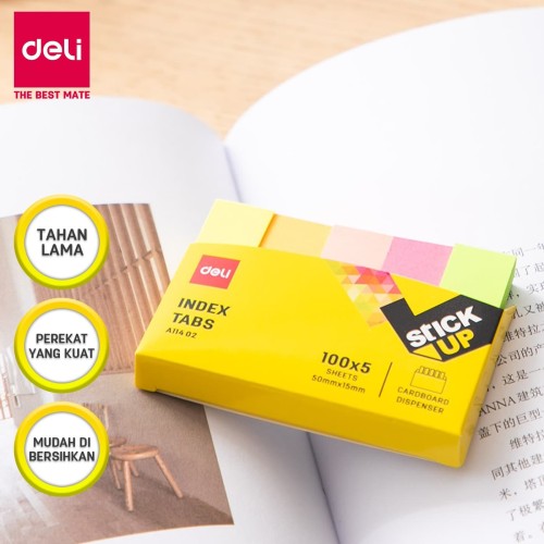 Deli EA11402 Memo Indeks - Paper Index Tabs 50×12mm 5×100sheet