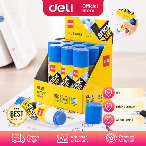 Deli EA20630 Glue Stik - Blue Disappearing PVP Glue Stick 15g