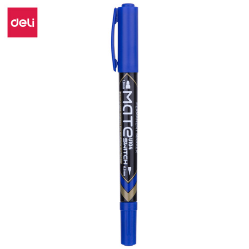 Deli EU10430 Permanent Marker/Spidol Permanen- Biru