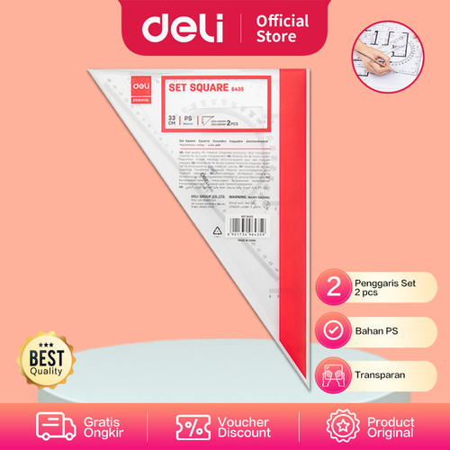 Deli E6435 Drafting/Penggaris-Set Square 2pcs 33cm