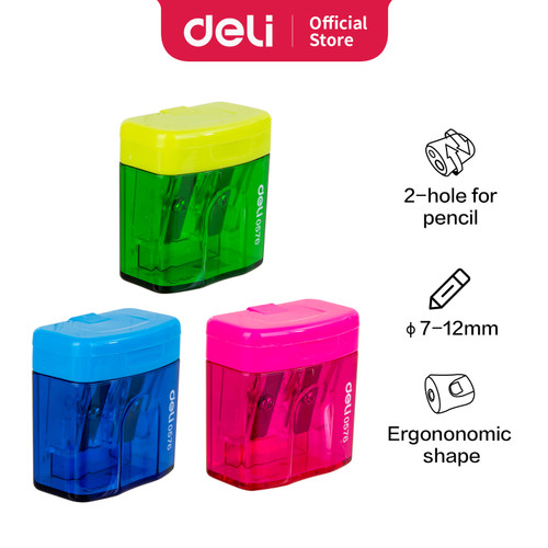 Deli E0576 Pencil Sharpener/Rautan-2-hole 23°18° φ7mm 3C