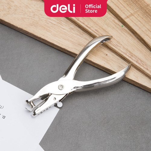 Deli E0114 Pembolong kertas-1-hole Metal Plier Punch 8sheets