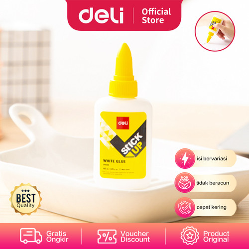 DELI - E39445 / Lem Cair Putih 40 ml / Peralatan Sekolah Kantor Murah