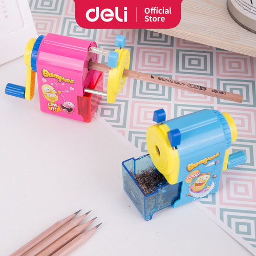 Rotary Pencil Sharpener [E0641] - Pink - Rautan pensil putar kantor