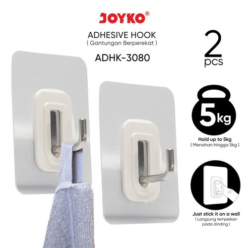 Gantungan Adhesive Hook Tempel Dinding Kait Perekat Joyko ADHK-3080