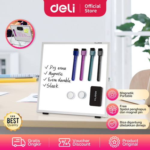 Deli Vusign Whiteboard / Papan Tulis Magnet Dapat Gantung VS004A