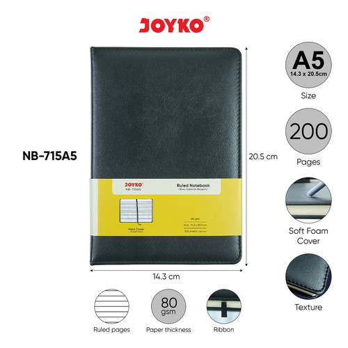 Buku Tulis Catatan Bergaris Ruled Notebook Joyko NB-715 SoftFoam Cover