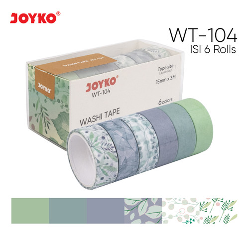 Washi Tape Pita Perekat Selotip Kertas Warna Joyko WT-101~105