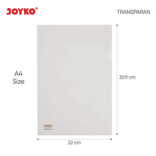 Clear Sleeves Map L Bening Transparan Joyko CS-10/A4 2335/F4