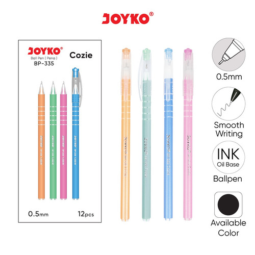 Ball Pen Pulpen Pena Joyko BP-335 Cozie 0.5 mm 1 Box 12 Pcs