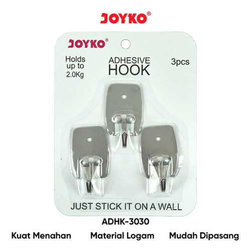 Gantungan Adhesive Hook Tempel Dinding Perekat Joyko Stainless Steel