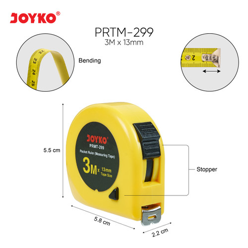 Meteran Pocket Ruler Measuring Tape Joyko