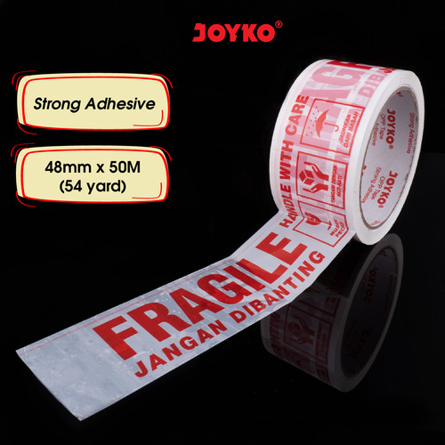 Lakban Fragile Jangan Dibanting Opp Tape Joyko OPP 48 mm